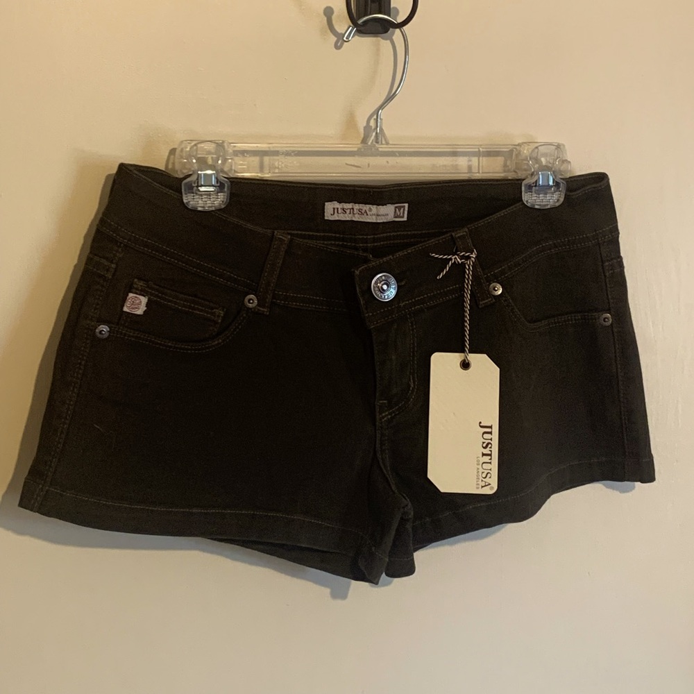 Just USA Dark Olive Denim Shorts